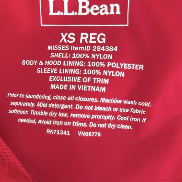LL Bean Windbreaker Rain Jacket Waterproof - Picture 5 of 5